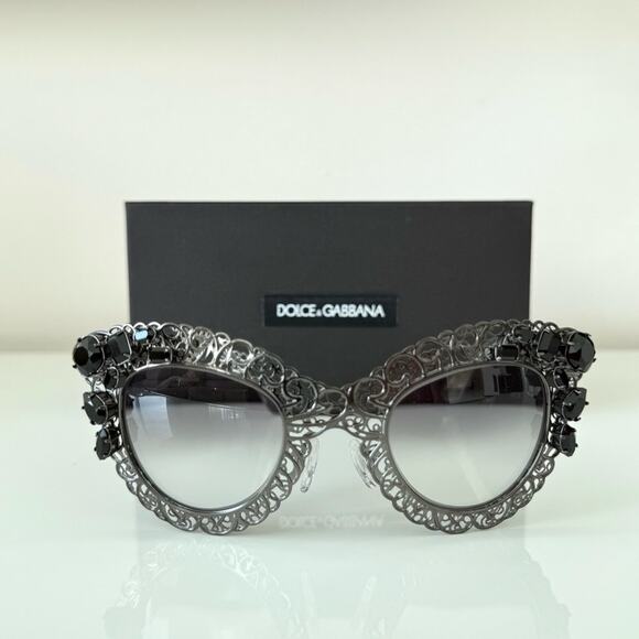 Dolce&Gabbana rhinestone runway women sunglasses Authentic Retail 1250$ - Picture 2 of 9
